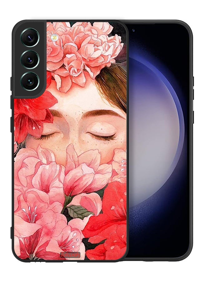 Tolwak Samsung Galaxy S22 5G Protective Case Cover Girl Face Hide In Flowers Art - Image 2