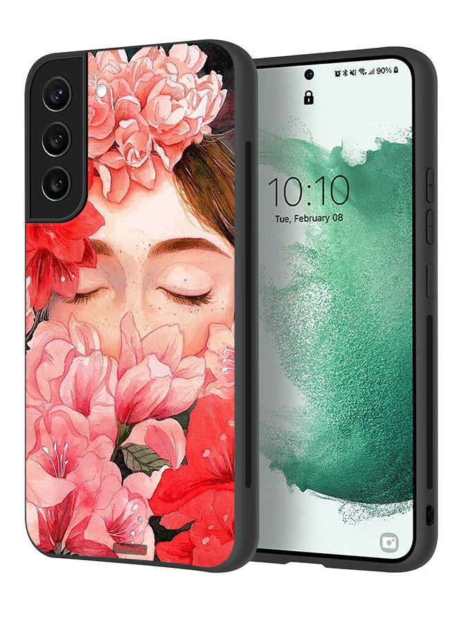 Tolwak Samsung Galaxy S22 5G Protective Case Cover Girl Face Hide In Flowers Art - Image 1
