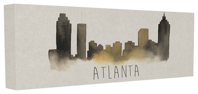 Stupell Industries Atlanta Skyline Silhouette Stretched Canvas Wall Art, 10 x 1.5 x 24, Multi-Color - Image 1