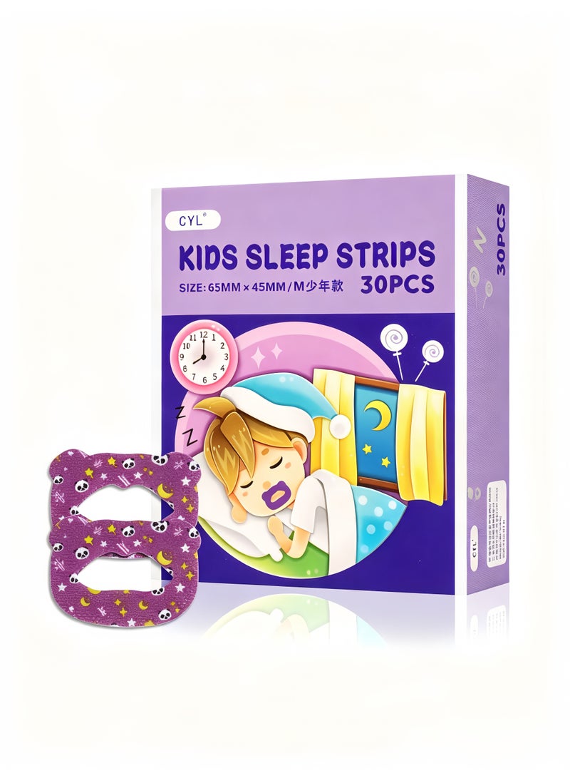 30Pcs Kids Sleep Strips -With Nasal Patch， Gentle Mouth Tape for Anti-Snoring, Nose Breathing Improvement, and Better Night Sleep - Image 3
