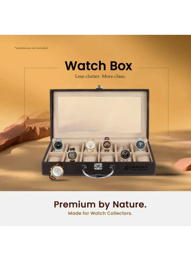 Hammonds Flycatcher  Premium Vegan Leather Men's and Women's Watch Box/Organiser with Glass Window, Gift Ready Luxury Watches Display Case for Collectors  | Best Price UAE