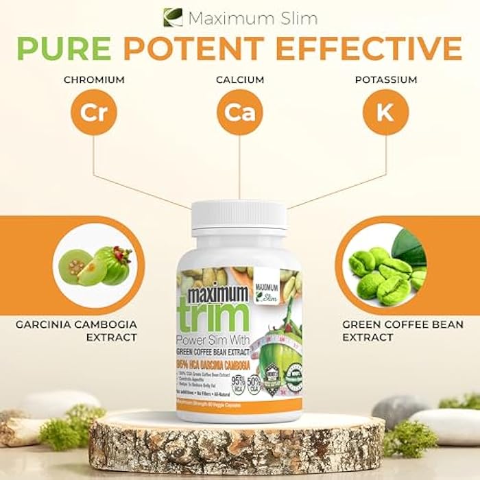 Maximum Slim Most Effective Formulation MaximumTrim Garcinia CAMBOGIA with Green Coffee Bean Extract All Natural Weight Loss, Appetite Suppressant & Fat Burner - Month Supply - Image 4