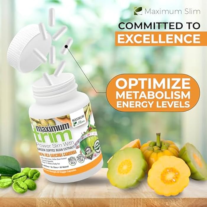 Maximum Slim Most Effective Formulation MaximumTrim Garcinia CAMBOGIA with Green Coffee Bean Extract All Natural Weight Loss, Appetite Suppressant & Fat Burner - Month Supply - Image 3