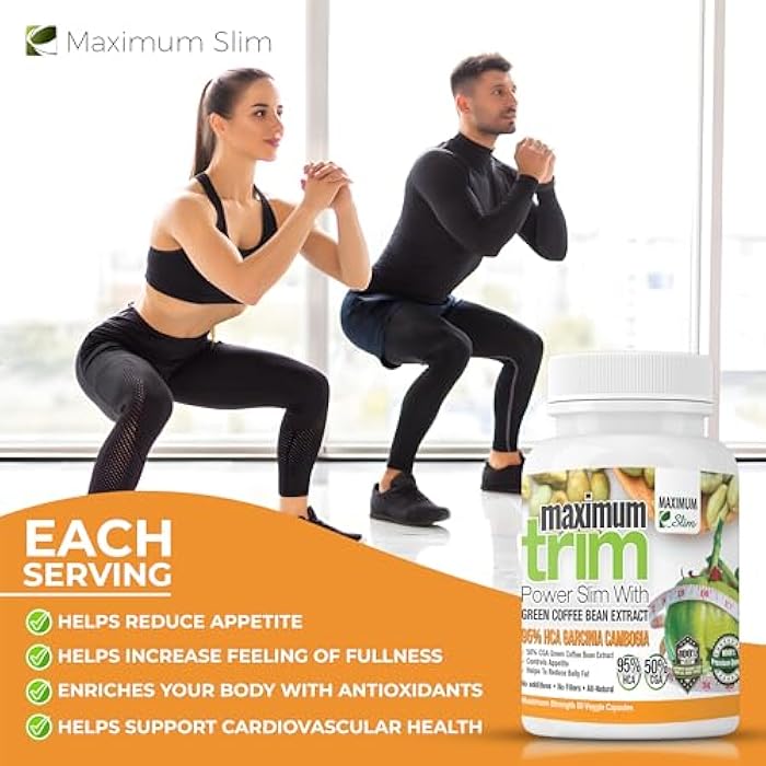 Maximum Slim Most Effective Formulation MaximumTrim Garcinia CAMBOGIA with Green Coffee Bean Extract All Natural Weight Loss, Appetite Suppressant & Fat Burner - Month Supply - Image 5