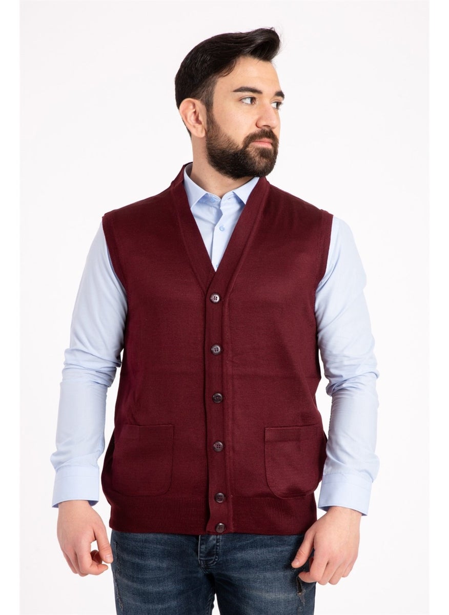 Mutlu City - Men's Middle Age and Above Fine Wool Knitwear Knitted Father's Vest 5110 - Image 1