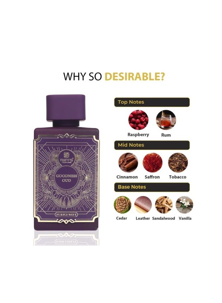 RIIFFS SPRAY GOODNESS OUD PURPLE FOR WOMEN EAU DE PARFUM 100ML - Image 3