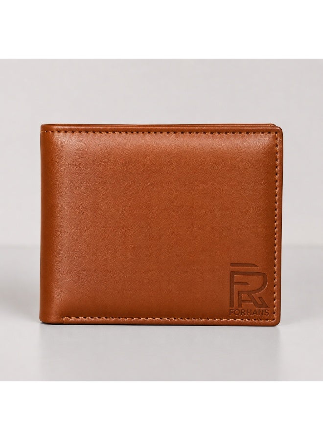 Forhans Genuine Leather Wallet For Men, Brown Leather Bifold Men's Leather Wallet - Image 1