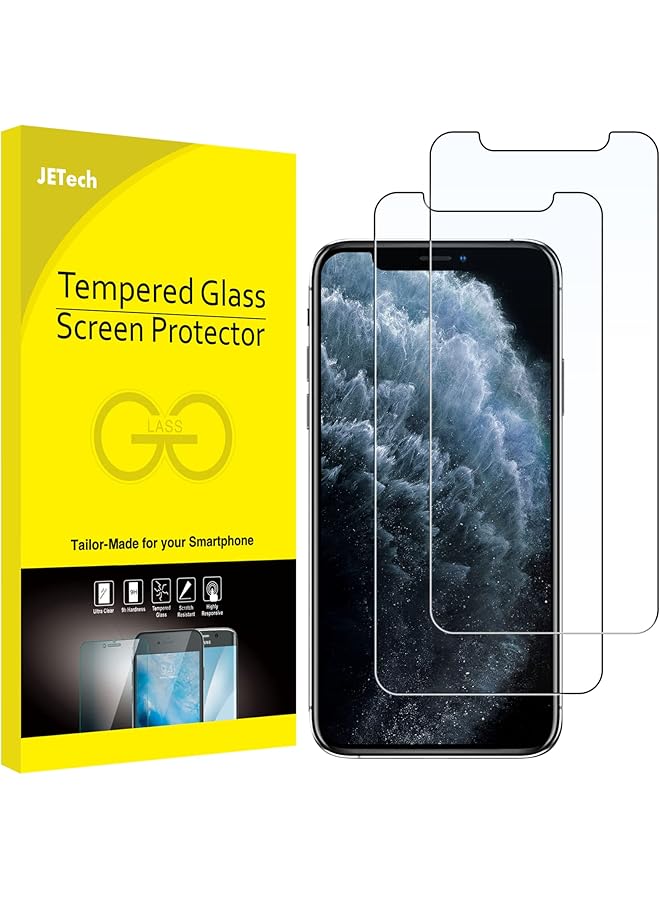 جي تيك واقي شاشة لهاتف آيفون 11 برو ماكس وآيفون Xs ماكس مقاس 6.5 بوصة من الزجاج المقوى، عبوتان - Image 1
