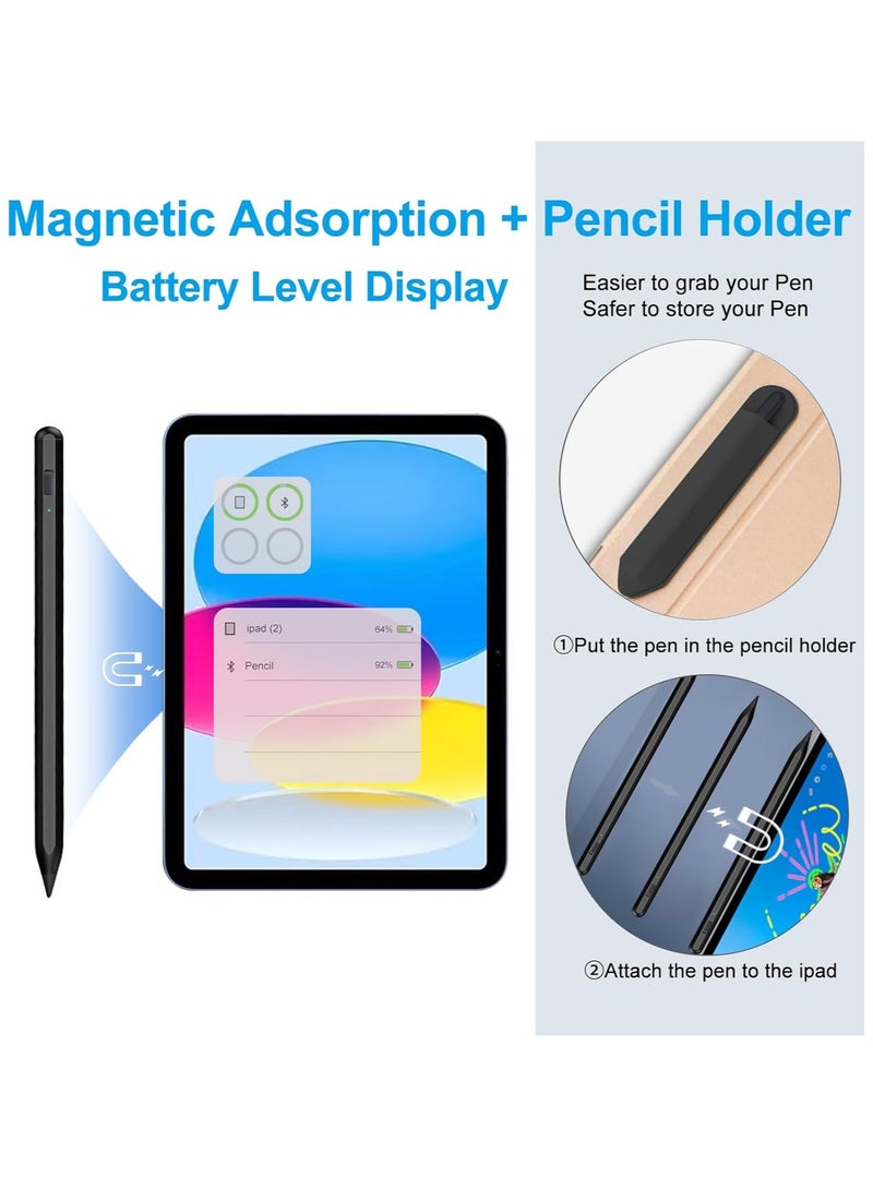 General Stylus Pen for iPad 2018-2024 with Palm Rejection, Apple Pencil for Apple iPad 10th/9th/8th/7th/6th Gen, iPad Pro 11/12.9 inch, New iPad Air 2024 11&13-inch(M2) /5th/4th/3th Gen, iPad Mini 6th/5th Gen  - Image 4