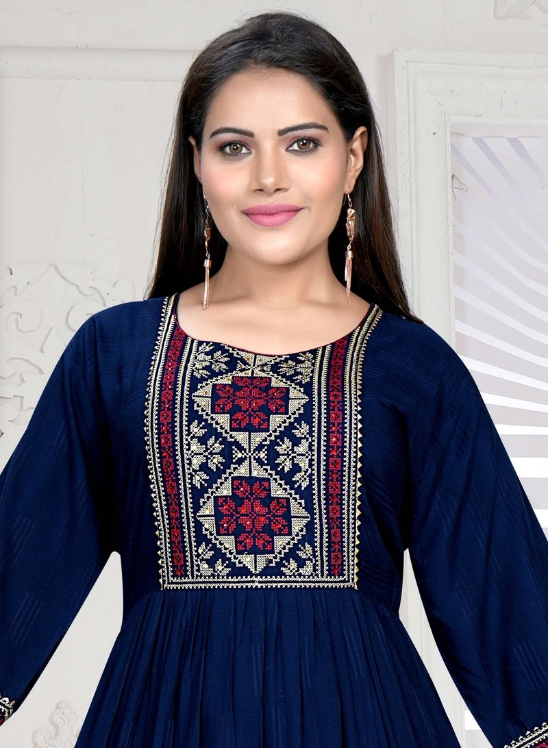 Zainah Jalabiya Embroidery Cotton Fabric Midi Dress  - Image 2