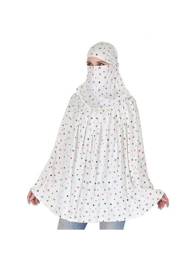 KANDPAND Cotton Long Scarf Cum Mask scarves Usable for vehicle Driver | White Printed Design | Universal Size | For Girl & Women | Breathable Sun Protection Light Weight(multi design) - Image 3