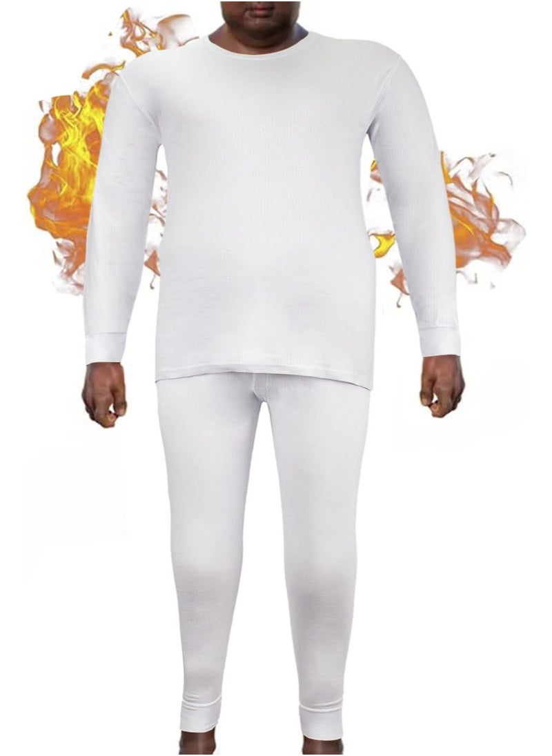 Plus size Underwear Thermal Full Set Long Sleeve T-Shirt and Pant for Men