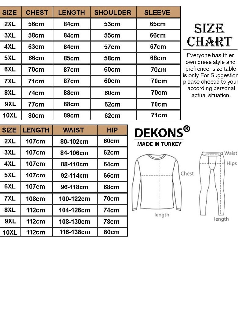 Plus size Underwear Thermal Full Set Long Sleeve T-Shirt and Pant for Men