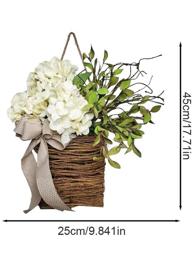 Pink Berry Wildflower Door Hanger Basket Wreath Seasonal Welcome Sign Front Door Decoration Spring Hanging Ornament (Carton including) - Image 2