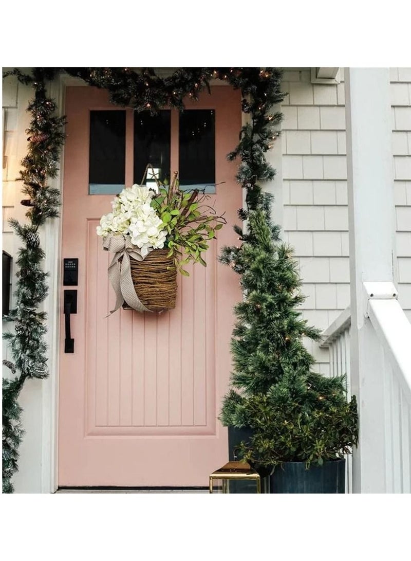 Pink Berry Wildflower Door Hanger Basket Wreath Seasonal Welcome Sign Front Door Decoration Spring Hanging Ornament (Carton including) - Image 3