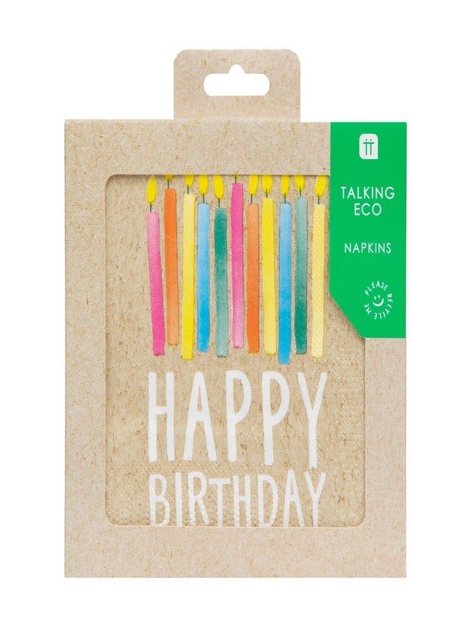 Talking Tables Kraft Talking Tables Birthday Party Paper Napkins ZERO PLASTIC ,33CM, 20PK - Image 2