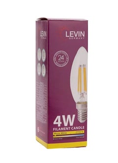 Levin Germany Levin Germany 4W Filament T-Candle Bulbs 2700K E14 LED C37 Filament Candle Bulb, (4 W, Warm White)  - Image 1