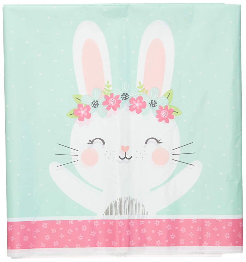 Creative Converting Party Supplies Bunny Party Plastic Tablecloth Tablecover Multicolor 102in X 54In - Image 2