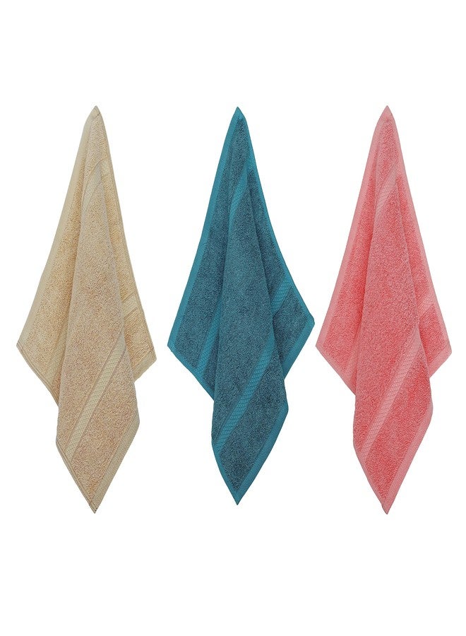 Velve 100% Bamboo Face Towel | Ultra Soft, Absorbent & Quick Dry Towels for Facewash, Gym, Travel, Sports | Suitable for Sensitive Skin | Pocket Size & Easy to Carry | Set of 3-Teal, Pink, Beige - Image 2