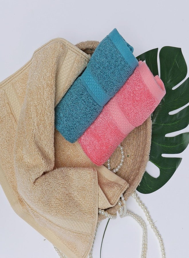 Velve 100% Bamboo Face Towel | Ultra Soft, Absorbent & Quick Dry Towels for Facewash, Gym, Travel, Sports | Suitable for Sensitive Skin | Pocket Size & Easy to Carry | Set of 3-Teal, Pink, Beige - Image 4