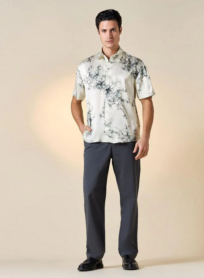 Iconic Iconic All-Over Print Shirt with Short Sleeves