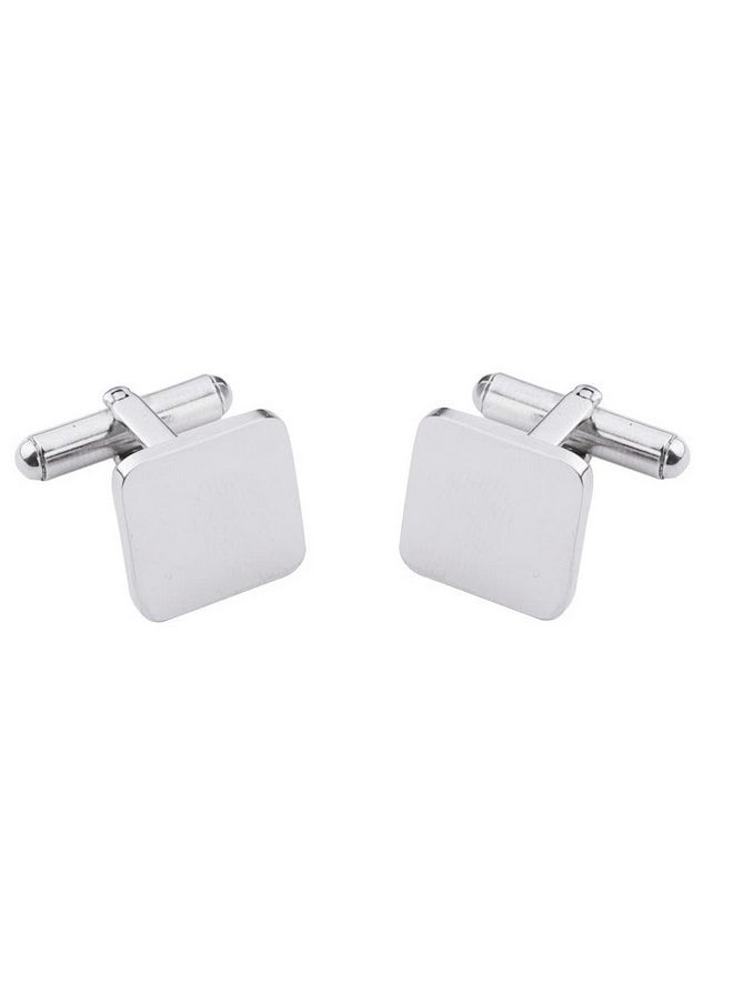 Pingyongchang - Mens Clip Cufflinks Stainless Steel Tie Gold Silver Color Cufflinks Jewelry Gift For Wedding, Groomsmen, Husband, Father Of The Bride Cuff Links S Silver - Image 1