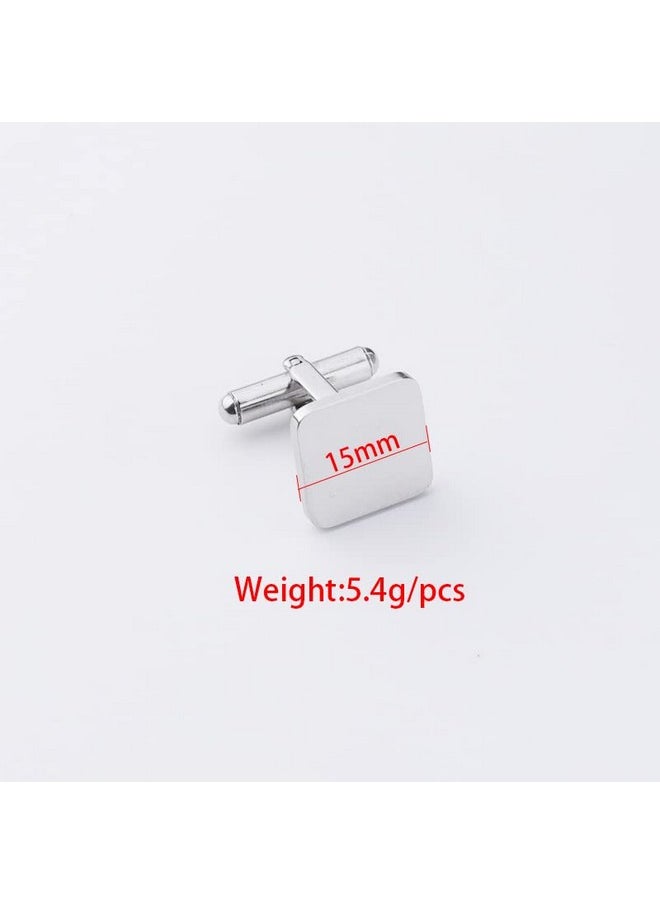 Pingyongchang - Mens Clip Cufflinks Stainless Steel Tie Gold Silver Color Cufflinks Jewelry Gift For Wedding, Groomsmen, Husband, Father Of The Bride Cuff Links S Silver - Image 1