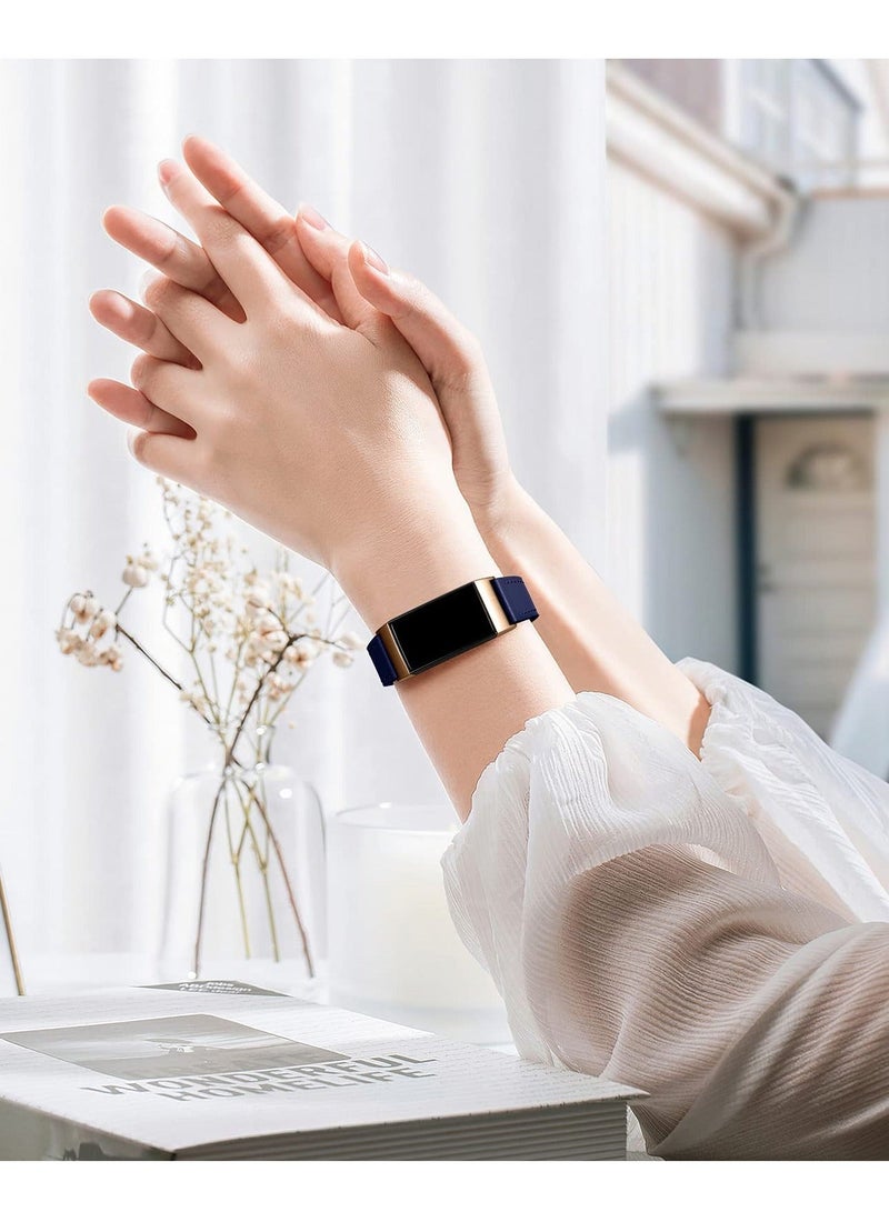 Captaintech Strap Compatible with Fitbit Charge 4 Strap/Fitbit Charge 3 Strap, Genuine Leather Strap Replacement Wristband for Charge 3/Charge 4 Tracker, Women Men - Image 4