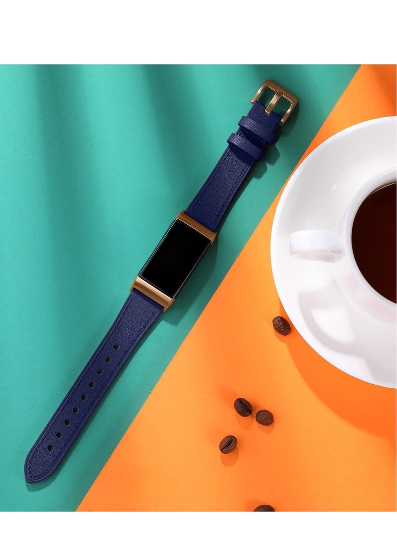 Captaintech Strap Compatible with Fitbit Charge 4 Strap/Fitbit Charge 3 Strap, Genuine Leather Strap Replacement Wristband for Charge 3/Charge 4 Tracker, Women Men - Image 5