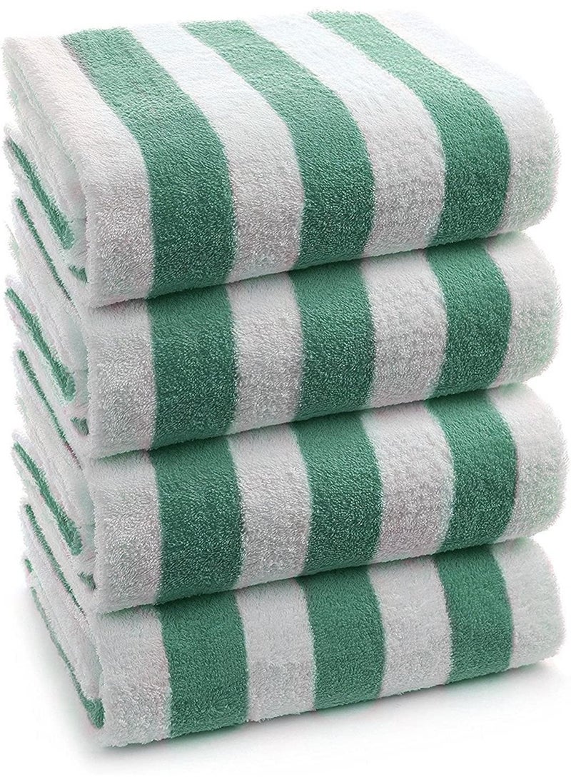 SIGNOOLA Beach Towel 100% Cotton, Dark Green Stripe, 70 x 180cm  - Image 3