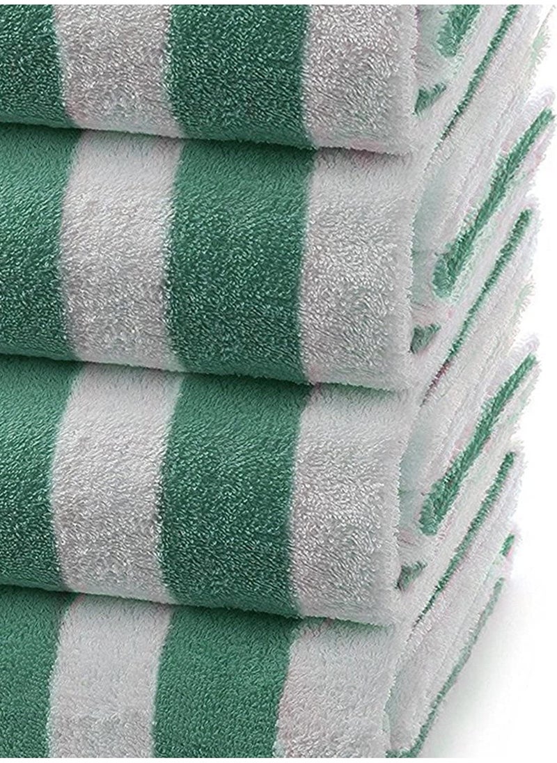 SIGNOOLA Beach Towel 100% Cotton, Dark Green Stripe, 70 x 180cm  - Image 4