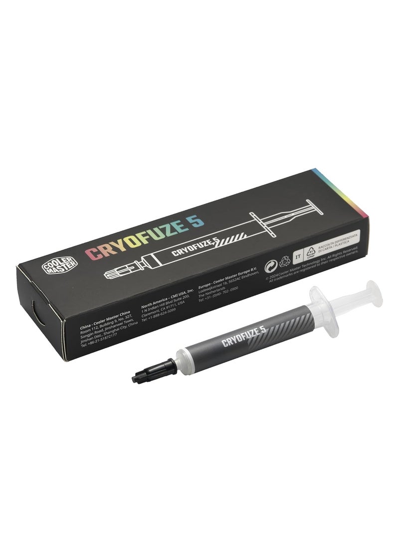 COOLER MASTER CryoFuze 5 Premium Performance Thermal Paste | 3 Grams | Thermal Compound (for GPU, CPU, Consoles, Laptops Graphics Cards, Heat Sinks) Multicolour - Image 1