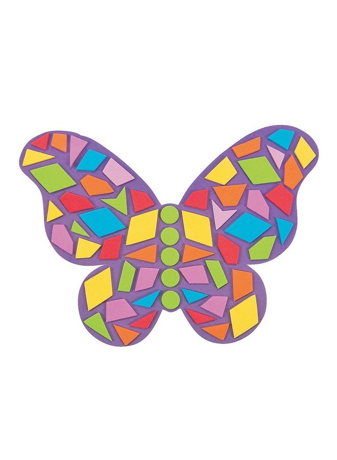 Fun Express Mosaic Foam Butterfly Kit - 24 Pieces - Educational and Learning Activities for Kids - Image 1