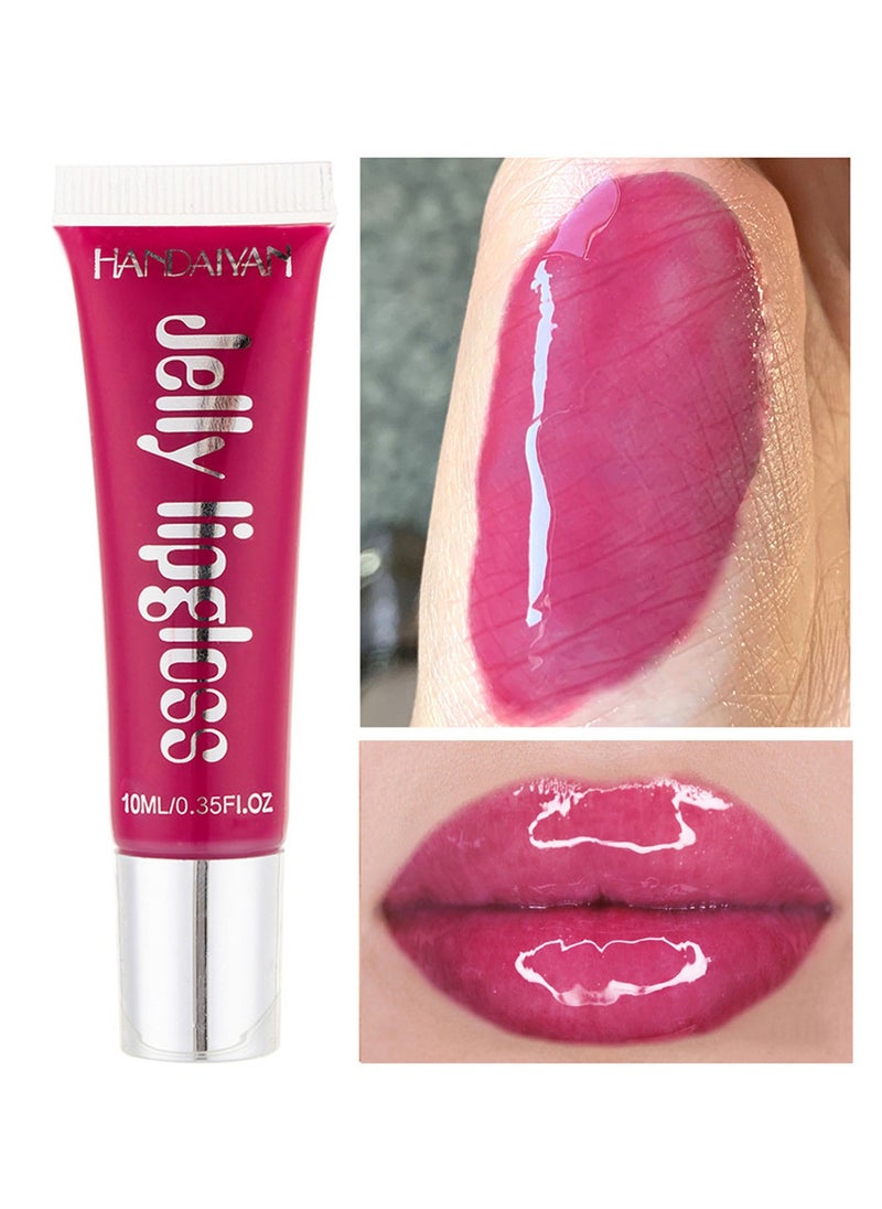 Handaiyan Lip Gloss Hydrating Moisturizing Long Lasting High Glossy Jelly Lip Stain Super Gloss Balm Oil Tinted Treatment Lip Glow Glass Shine Glitter Makeup Beauty Colored Bright Lifter For Women Girls  - Image 1