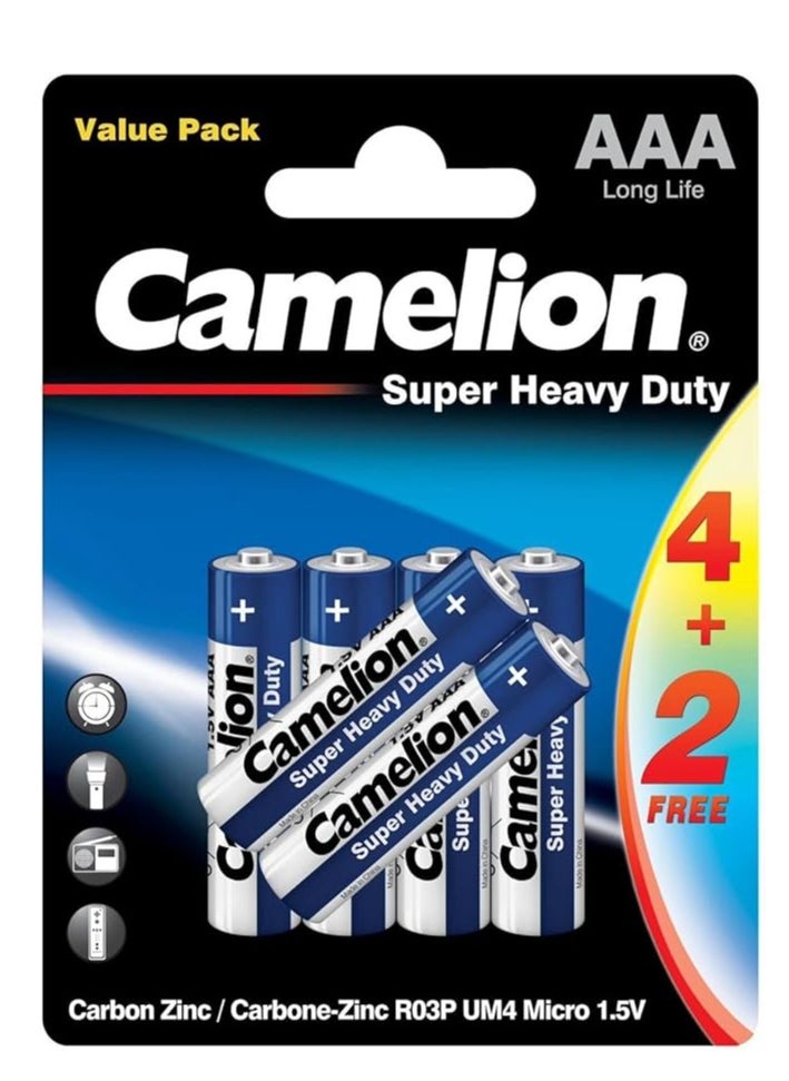 Camelion 6 Pcs AAA Long Life 1.5V Battery 