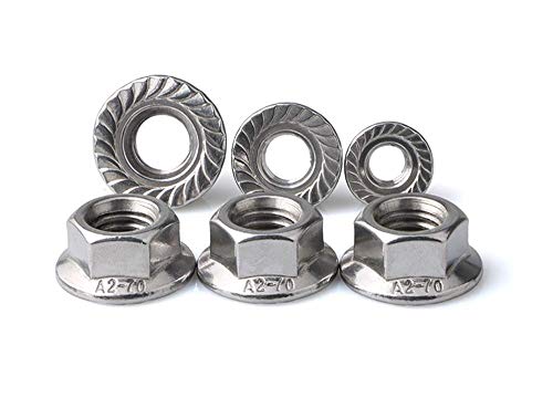 RuoFeng Stainless Steel Serrated Hex Flange Nuts Locknuts 50 Pcs (M8) - Image 3