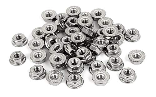 RuoFeng Stainless Steel Serrated Hex Flange Nuts Locknuts 50 Pcs (M8) - Image 2