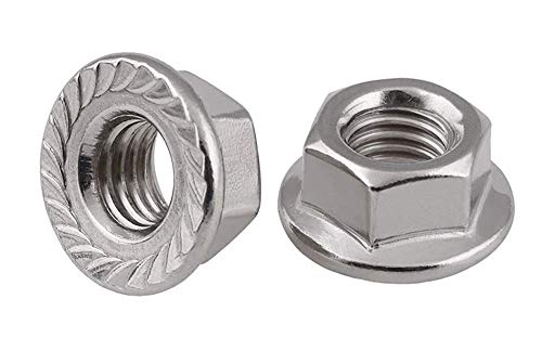 RuoFeng Stainless Steel Serrated Hex Flange Nuts Locknuts 50 Pcs (M8) - Image 1