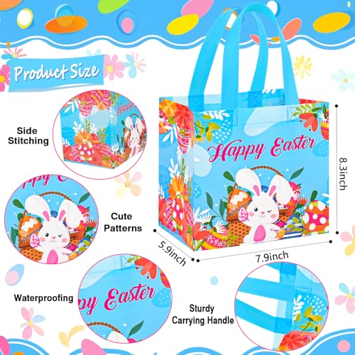 DECHISY 18Pack Easter Egg Hunt Bags, 8.3×7.9×6 inch Easter Bags with Handles,Bunny&Chick Egg Hunt Baskets for Kids, Adults, Party Supplies and Holiday Decor(Yellow) - Image 3