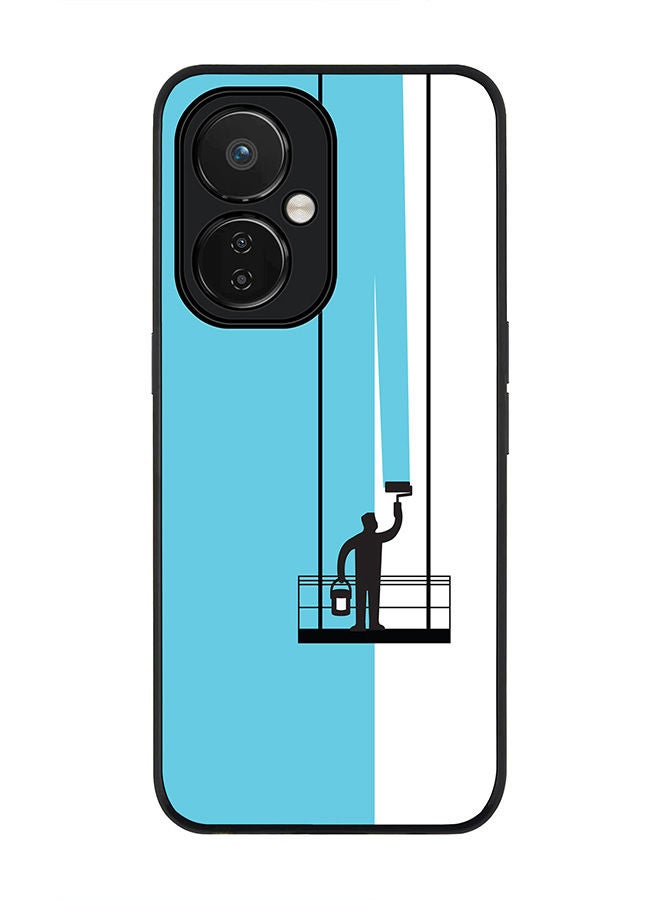 Stylizedd حافظة سوداء متينة لهاتف Nord CE 3 Lite - غلاف مرن من مطاط TPU مع حواف مضادة للسقوط - حامل طلاء (أزرق) - Image 1