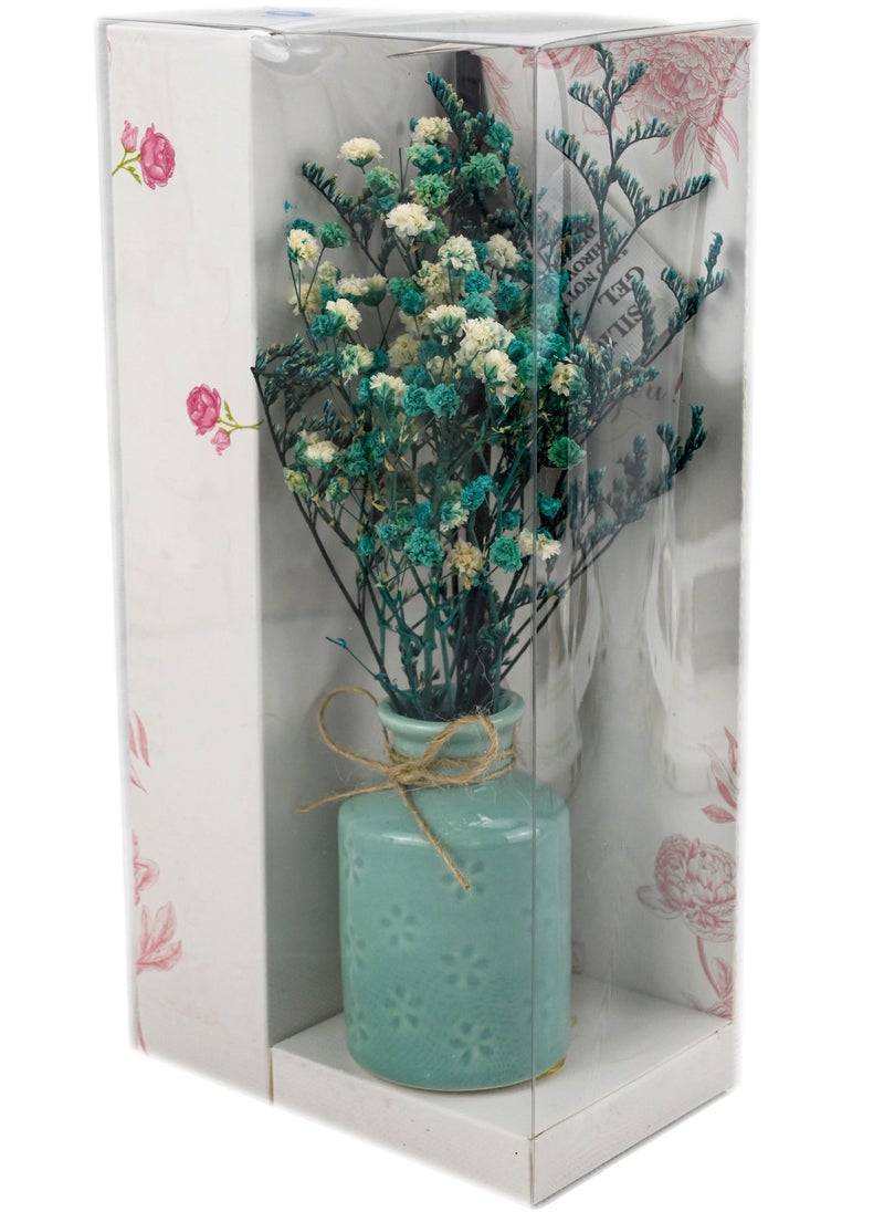 Generic - Lily Scented Essential Oil, 2-Pcs Lily Scented Reed Diffuser Sticks, Green Flower Reed Diffuser With Green Ceramic Pot, Scented Oil Diffuser & Reed Diffuser Sticks For Home Decor & Office - Green - Image 1