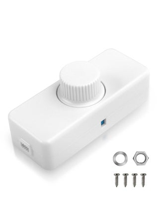 Adjustable LED Dimmer Switch 220V-240V for Table  Floor Lamps - 1 Gang Rotary Control, Compatible with 3 x 100W Dimmable LED, Incandescent  Halogen Bulbs, White Finish - pzsku/ZE2BFE935D1AD4EDB8BE5Z/45/1749986164/1289ddea-f59a-4ceb-9b98-f0dfdfd68684