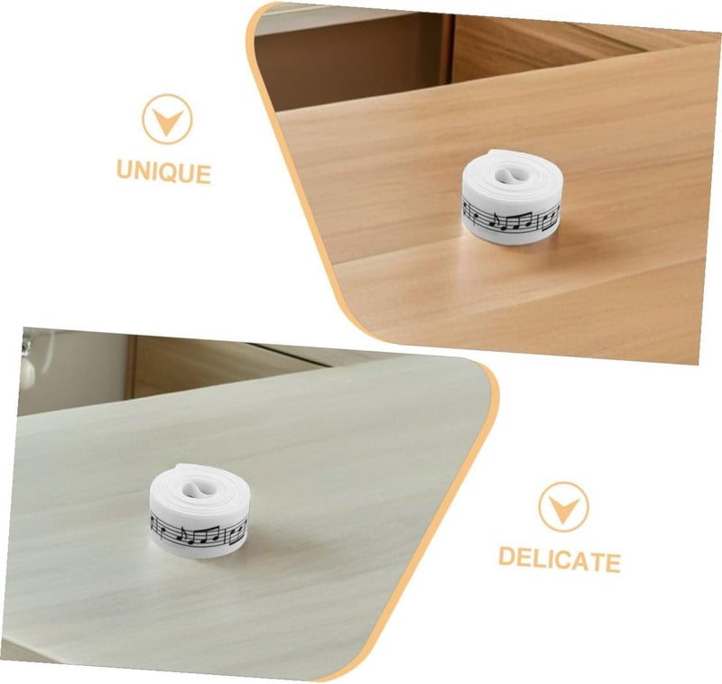 Zerodeko Music Note Ribbon Grosgrain Ribbon 2 Rolls 5 Yards Each 2.5 Cm Wide White Black Decorative Wrapping for Musical Themed Party Decorations Packaging Craft Supplies - Image 3