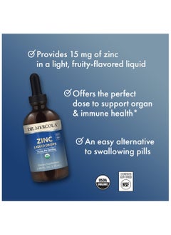 Dr. Mercola Zinc liquid drops 15 mg per serving, dietary supplement 3.88 fl. oz. (115 ml)  - Image 5