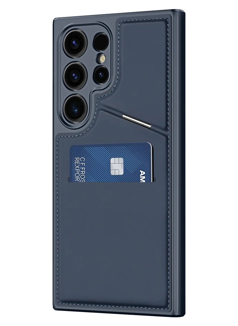 DUX DUCIS DUX DUCIS Case for Samsung Galaxy S24 Ultra Case Wallet with Kickstand and Credit Card Holder Compatible with MagSafe Leather Heavy Duty Protective Case Cover (Blue)  - Image 1