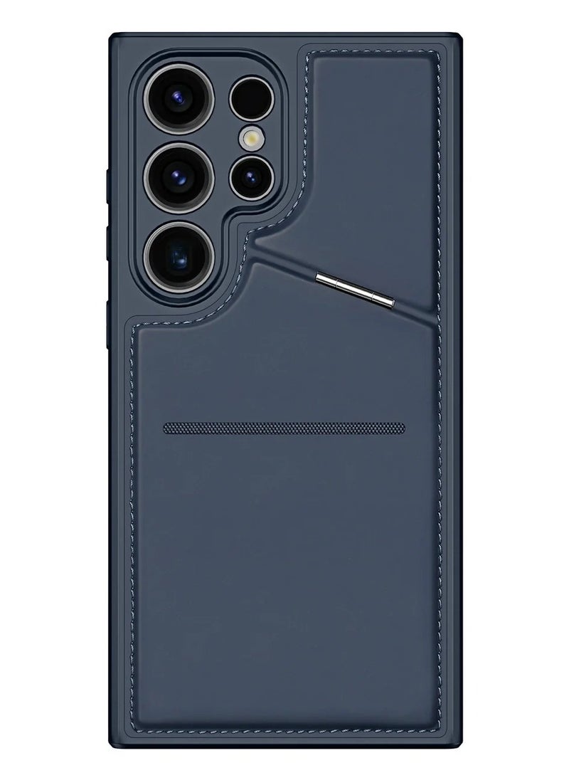 DUX DUCIS - DUX DUCIS Case for Samsung Galaxy S24 Ultra Case Wallet with Kickstand and Credit Card Holder Compatible with MagSafe Leather Heavy Duty Protective Case Cover (Blue) - Image 1