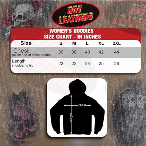 Hot Leathers womens Motorcycle GLZ4345 Women s Angel Roses Zip Up Hoodie Shirt, Black, X-Large US - Image 3