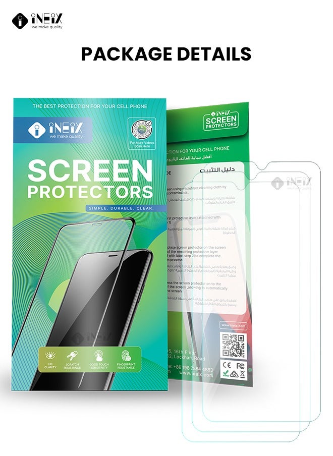 INEIX - 3 Pieces Tempered Glass Screen Protector For Tecno Spark 10c-Clear - Image 1