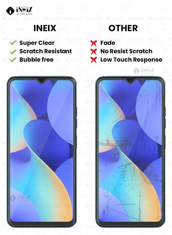 INEIX - 3 Pieces Tempered Glass Screen Protector For Tecno Spark 10c-Clear - Image 1