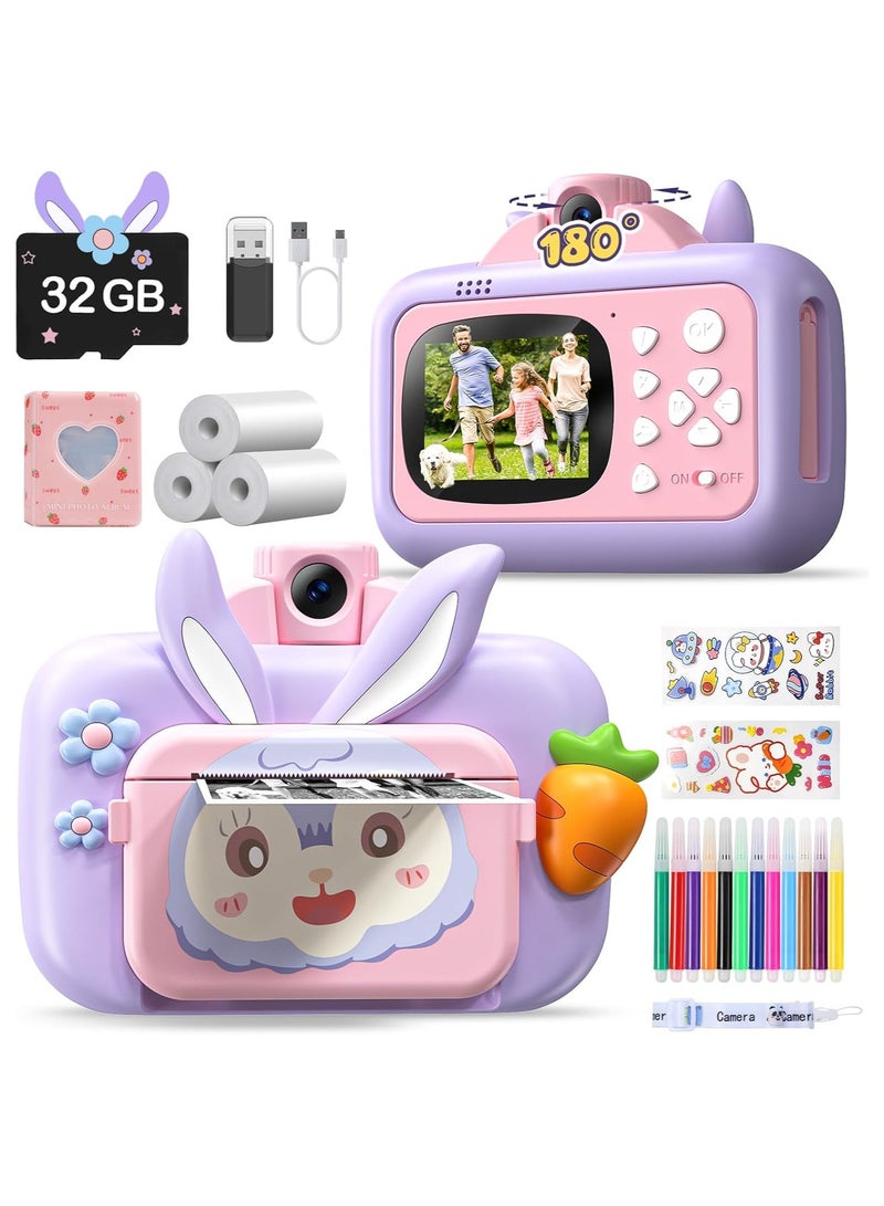 AROAQ Kids Camera Instant Print,Instant Print Camera for Kids 6-8 Birthday Kids Toddler Camera Selfie Digital Video Camera Refill Paper & 32G SD Card - Image 1